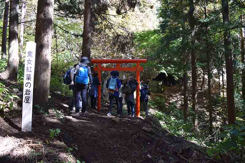 紅葉の岩屋鳥居
